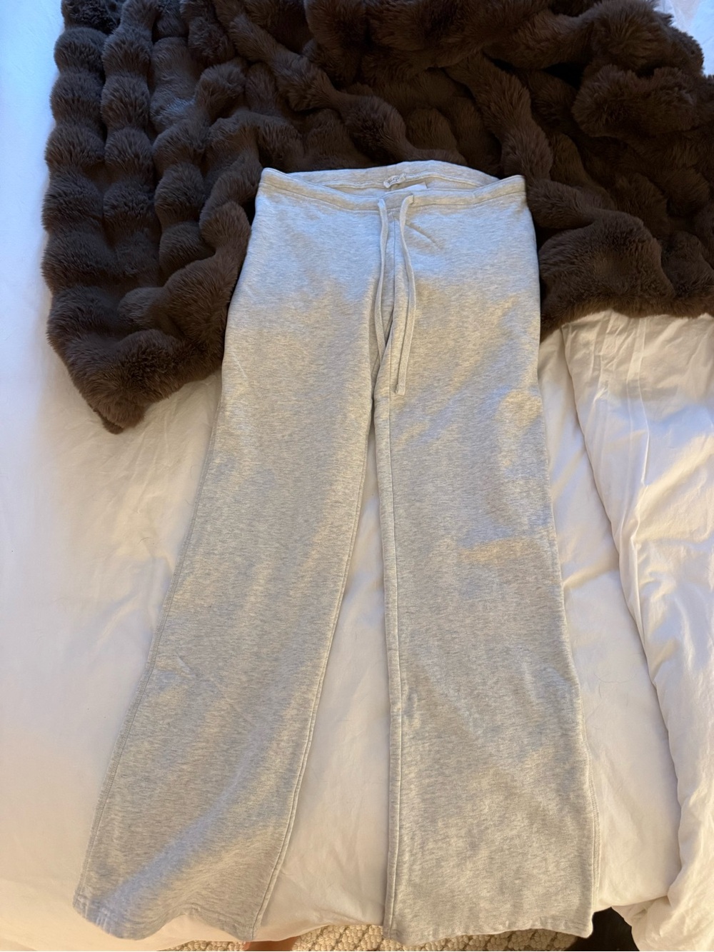 Brandy Melville Light Heather Gray Wide Leg Sweatpants